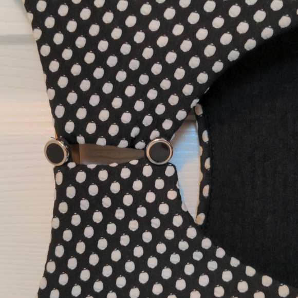 Monteau Women's Black & White Polka-dot Dress A Line Fit Flare Sleeveless Size M - Picture 3 of 4